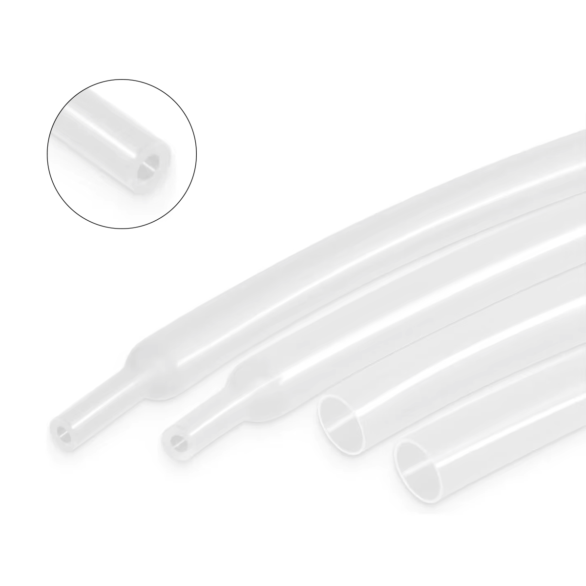 1m termo retrátil transparente 12mm para Chicote automotivo