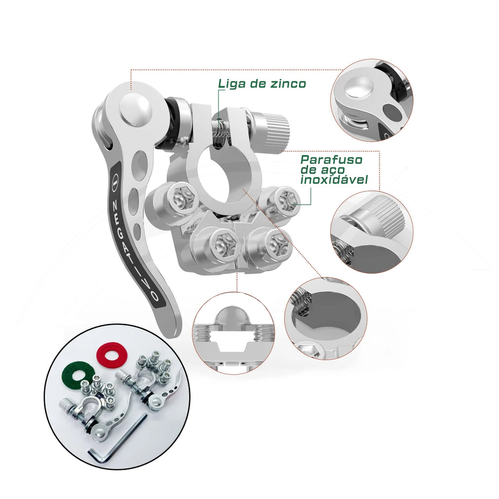 Conector / Borne / Terminal De Bateria / Engate Rápido - Par