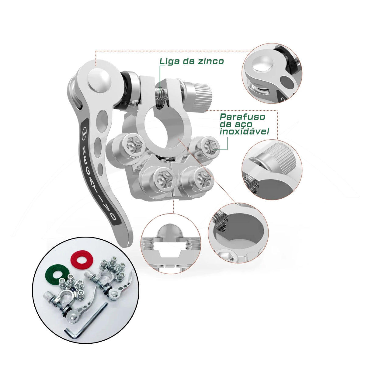 Conector / Borne / Terminal De Bateria / Engate Rápido - Par