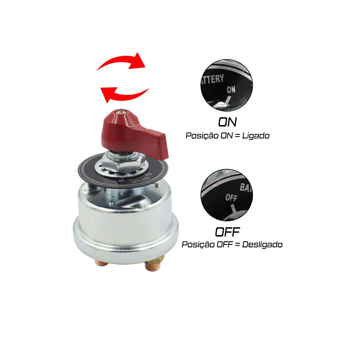Chave geral metalica  automotiva 12v 300a fueltech injepro