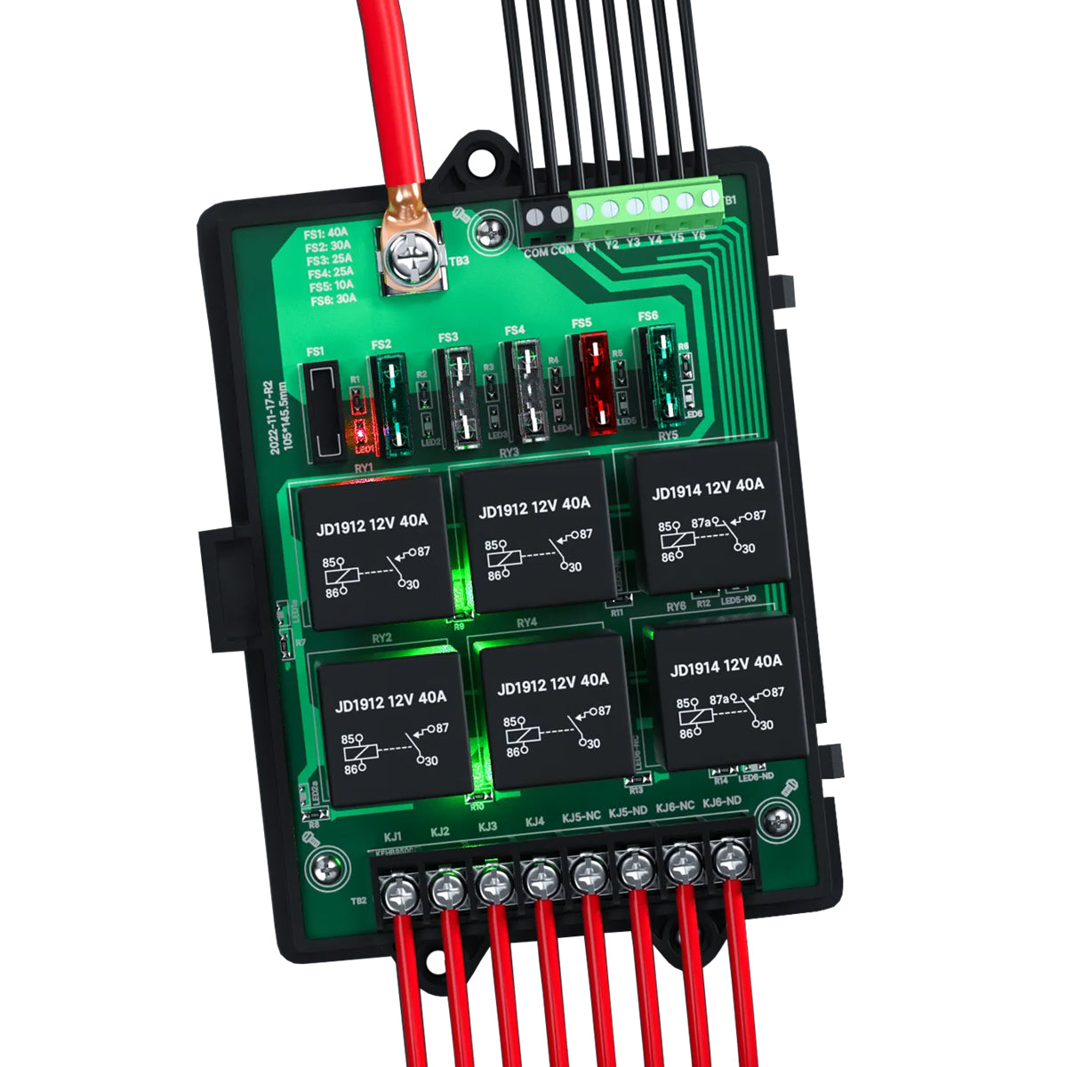 Painel Relés Fusíveis p/ Injeção FuelTech c/ LED indicativo