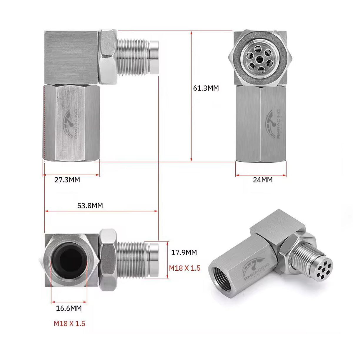 Extensor Prolongador Sonda Lambda com catalisador 90 graus